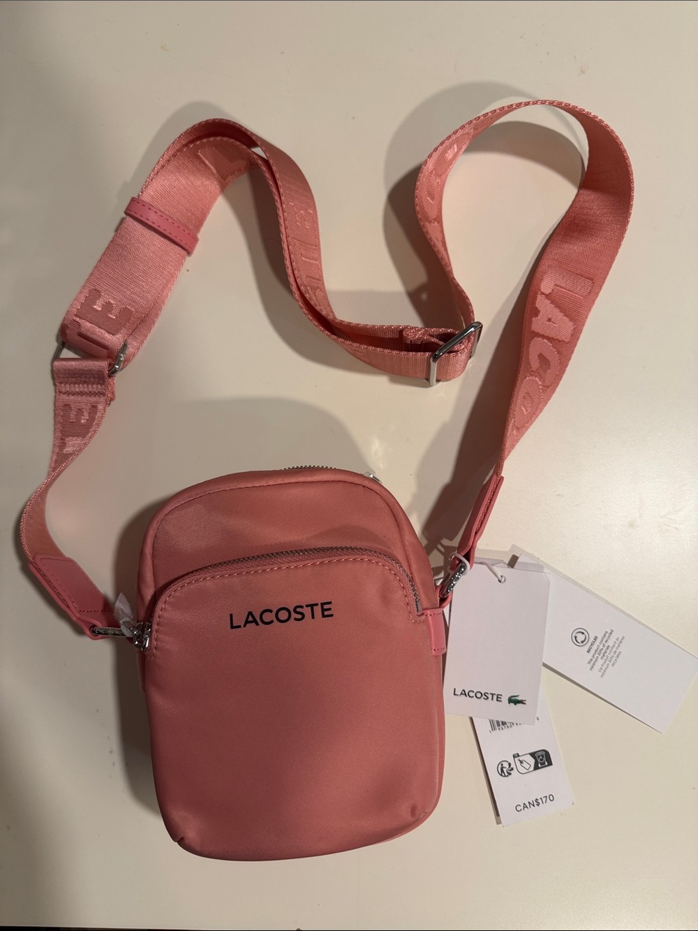 Lacoste Pink Compact Crossbody Camera Bag